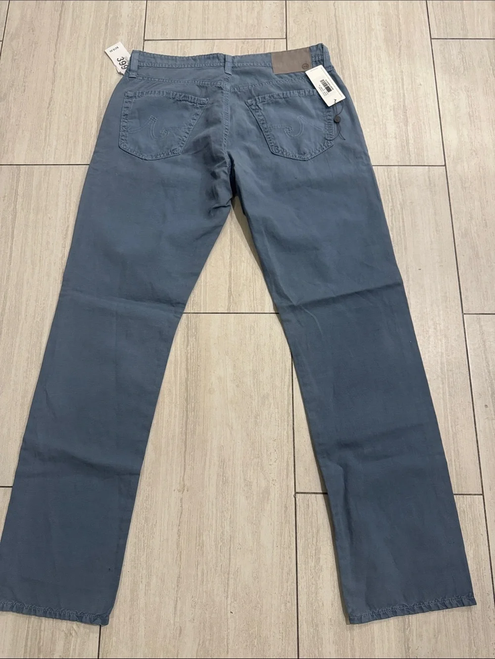Ag Adriano Goldschmied Men's Straight Jeans in Slate Gray-Blue